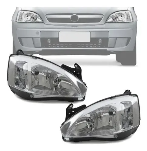 Farol Principal Chevrolet Corsa II 2008 à 2012 Cromado - Arteb