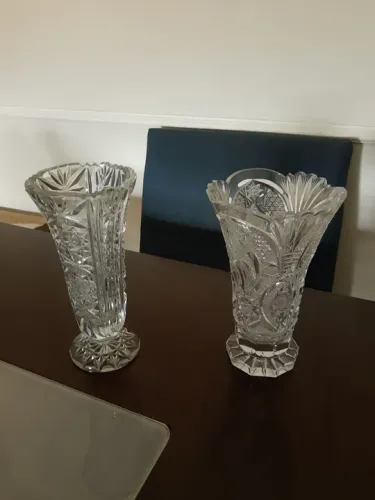 Vaso Cristal Lapidados a mão década 60