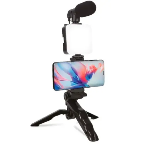Kit de Iluminação Fotográfica Oberon OR-PL04 com Microfone - WZetta