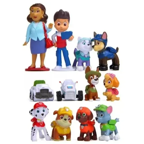 Bonequinhos Patrulha Canina C/ Chase Marshall Rubble Skye