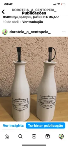 Galheteiro de 500 ml azeite e vinagre