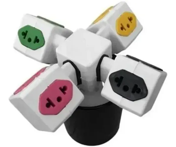 Adaptador Bejamim 10a 20a 4 Tomadas Estrela