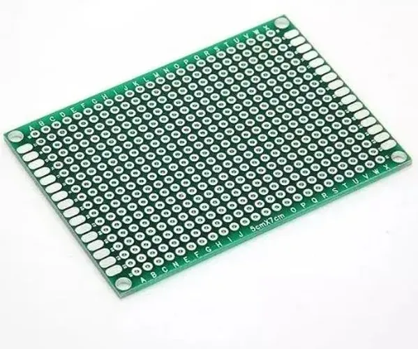Placa De Circuito Impresso Dupla Face 5x7 Cm  KIT 2 Unidades   Arduino Automação COD-CP82 