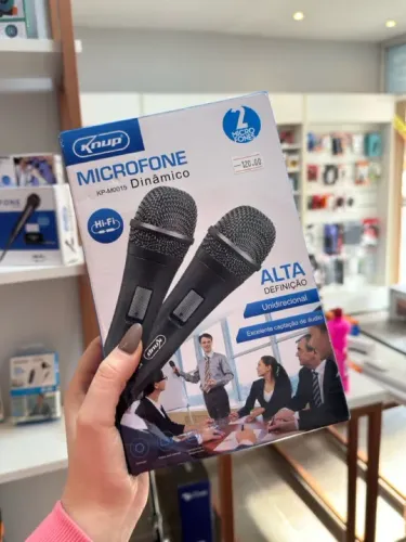 Microfone Knup KP-M0015 Dinâmico Alta Definição Unidirecional