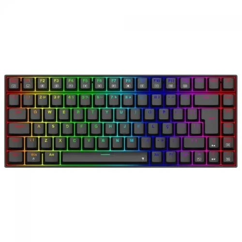 Teclado Gamer Mecânico Redragon Phantom, Switch Marrom, 75%, USB, RGB, Preto