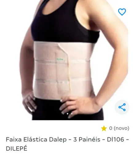 Faixa abdominal cinta G Dilepe Dalep DL106 Bege 22,5x100cm USADO