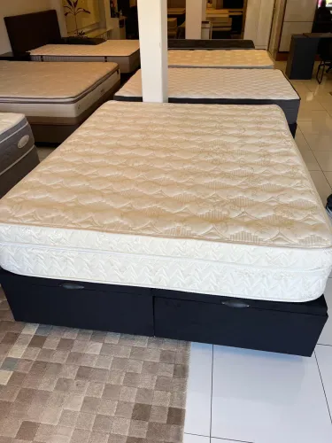 Cama Box Baú Queen Size - Base Box Baú + Colchão MAXFLEX Seminovo Top - Entregamos