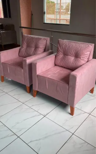 Poltronas Rosa Elegantes e Confortáveis 400 