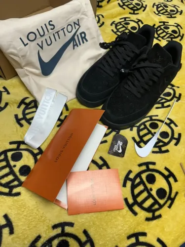 Tênis Louis Vuitton Nike Air Force 1 Low by Virgil Abloh preto