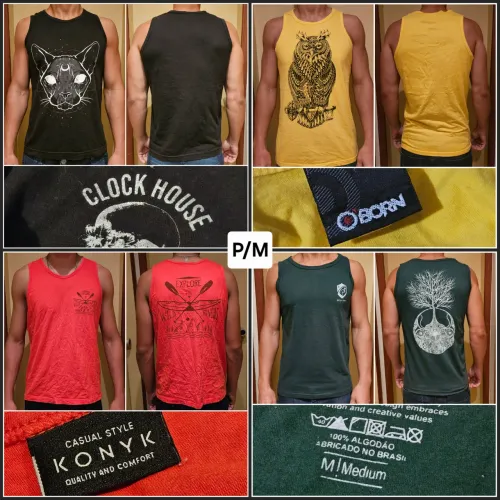 4 Camisetas Regata Algodão (Lote)