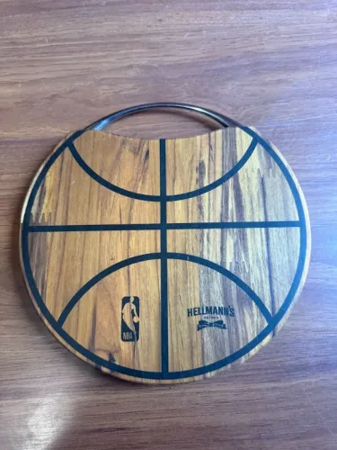 tabua bola basquete churrasco madeira nba melhor basquete do mundo sucesso prosperidade so