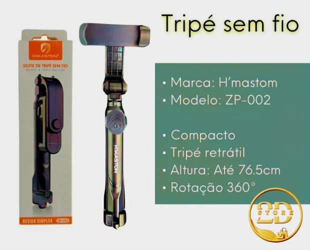 Tripé Selfie Retrátil para Celular - H'MASTON ZP-002