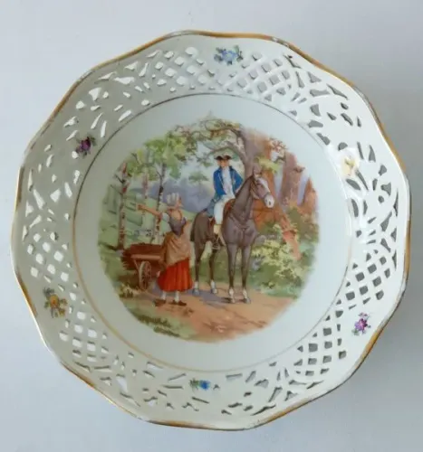 Fruteira de porcelana alemã