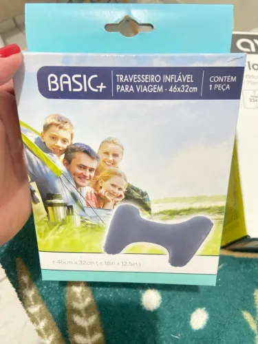 Travesseiro e colchão solteiro Inflável para Viagem - 46x32cm