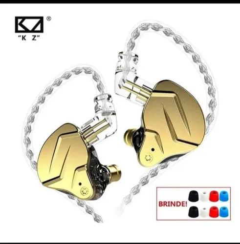 EXCLUSIVO! FONE RETORNO DE PALCO KZ ZSN PRO X HYBRID DOURADO - EDIÇÃO METAL