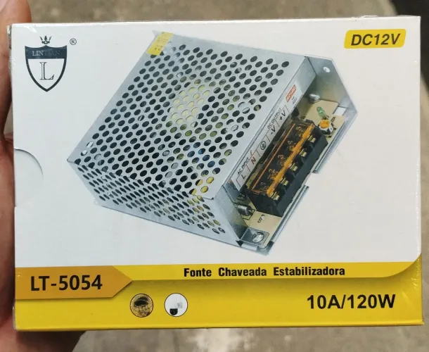 Fonte Chaveada 12V 10A 120w estabilizada Tipo Colméia<br>