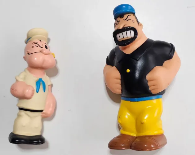 Bonecos de Vinil Popeye e Brutus da estrela coleção Habib's  2009