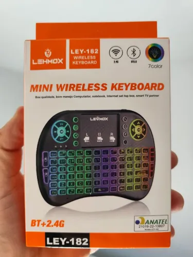 Mini Teclado Bluetooth c/ LED Novo 
