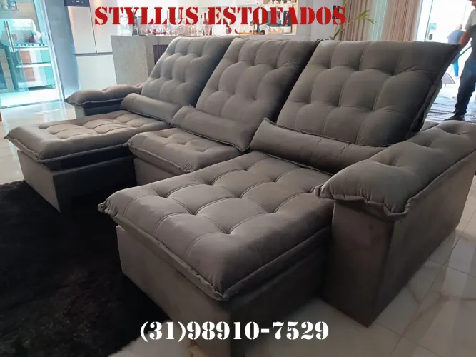 Sofá Retrátil de Canto 3 módulos- Novo