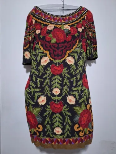 vestido curto manga monique farm p
