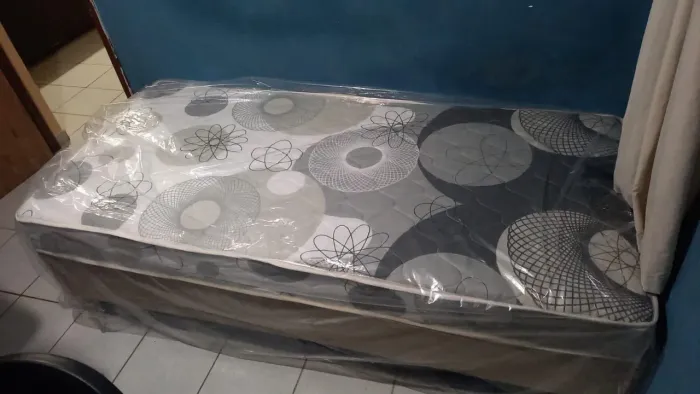 Cama Box Solteiro com Colchão