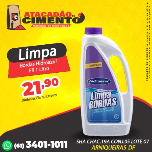 Limpa Bordas de Piscina 1 Litro Hidroazul
