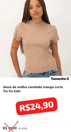 Blusa Canelada Manga Curta Fru Fru - Kak - Gi