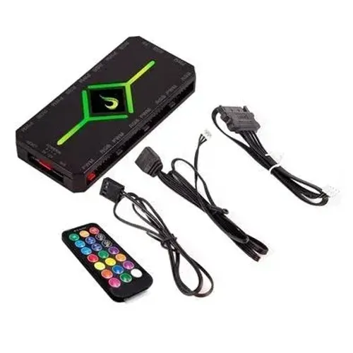 Controladora de Fan PWM e Led 4P RGB 12V Rise Mode com Controle para 6 Fans PWM - WZetta
