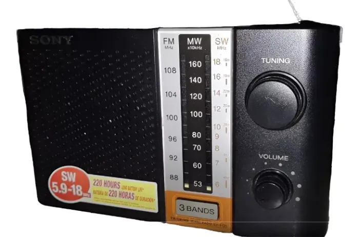 Rádio Portátil Sony Icf-f12s Am/fm/sw 3 Bandas