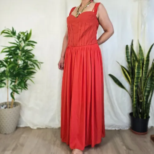Vestido festa plissado GG brechó