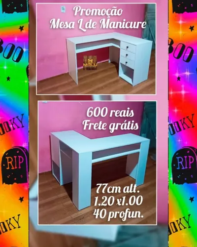 Mesa L de manicure 