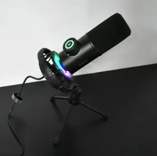 Microfone USB Fifine K658 - Dinâmico, RGB, na Caixa [URGENTE]