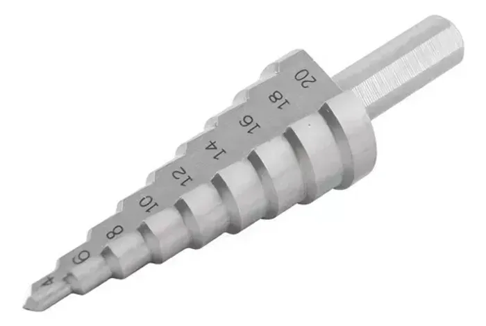 Broca de aço rápido, escalonada, 4 mm a 20 mm, Vonder