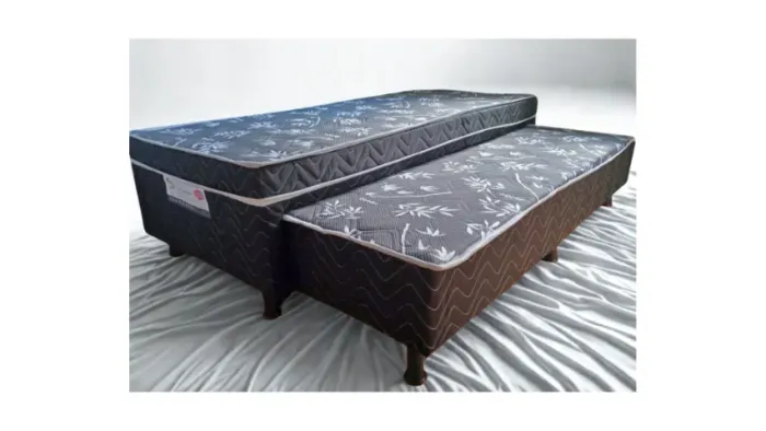 Cama Bibox Solteiro com Cama Auxiliar e Colchão D33 - Pronta Entrega