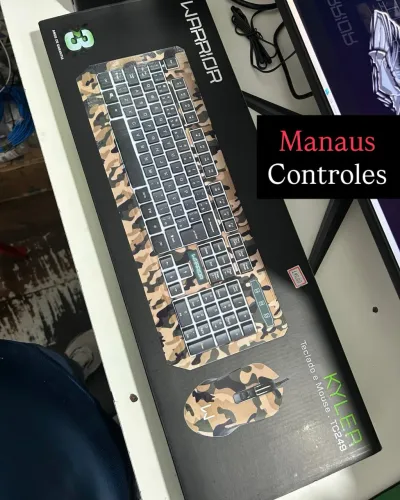 Kit Teclado e Mouse Gamer Kyler Warrior - Conexão Cabo USB 2.0