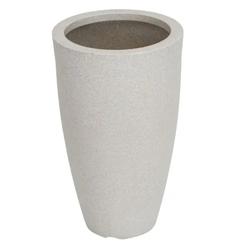 Vaso de Chão Extra Grande em Plástico 51x29cm Branco Mármore Linha Vietnamita Vasap