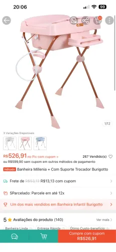 Banheira com trocador 