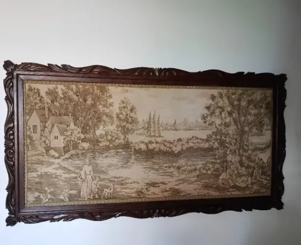 Quadro jacaranda e tapecaria gobilen 