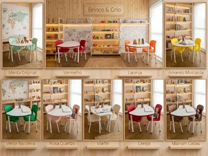 Kit de mesa infantil com cadeiras