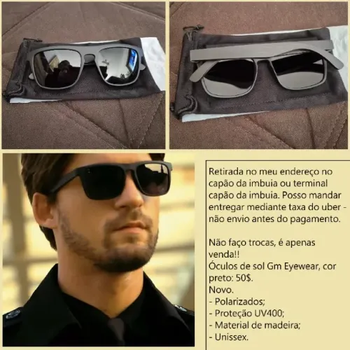 Óculos de sol Gm Eyewear preto novo