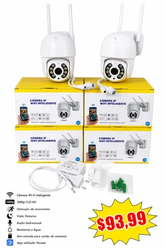 Câmera Wi-fi Motorizada com Alarme e Áudio 2 Megapixel