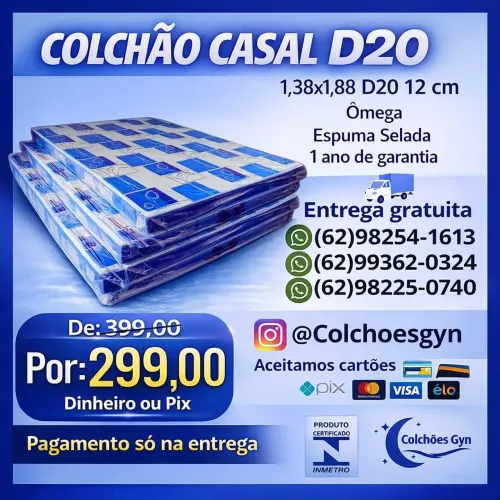 COLCHÃO CASAL D20 ENTREGA GRATUITA