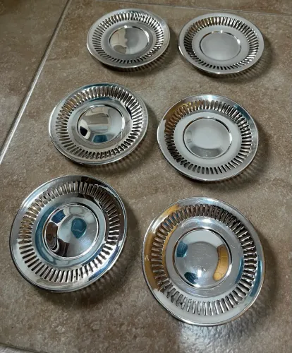 Conjunto de 6 pires de prata trabalhada
