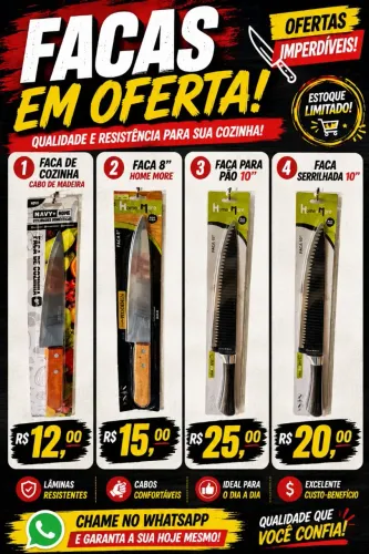 FACAS DE COZINHA