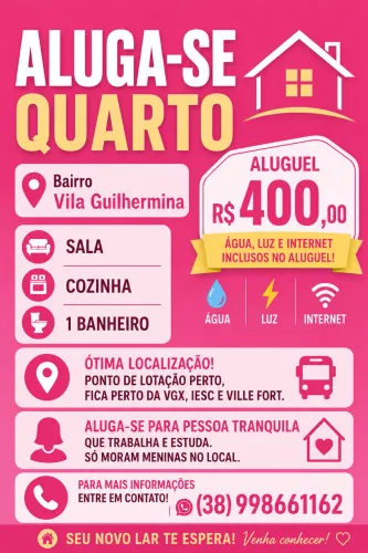 ALUGO QUARTO FEMININO 