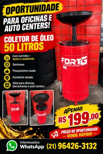 Coletor de óleo com carrinho vermelho semi novo barato 