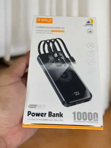 Carregador Portátil sem Fio Power Bank - BTE-17 A?Gold an8