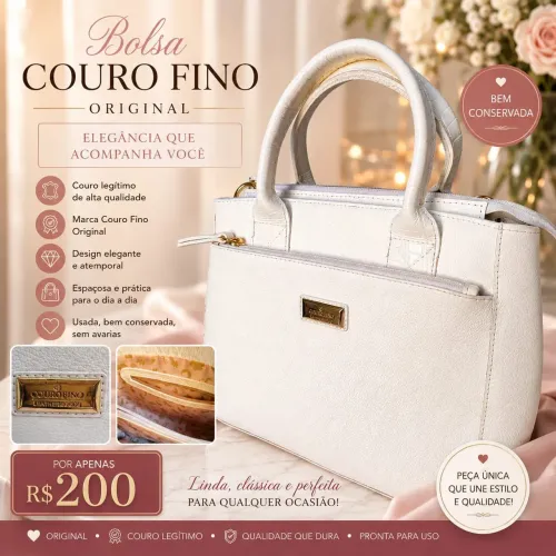 Bolsa couro fino original