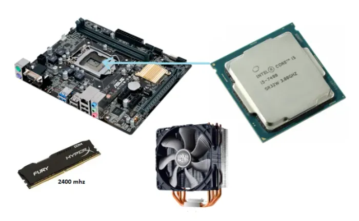 KIT UPGRADE H110 + I5 7400 + 8G MEMÓRIA 2400MHZ + COOLER = P ORÇ ECONOMICO - PIX/DINHEIRO