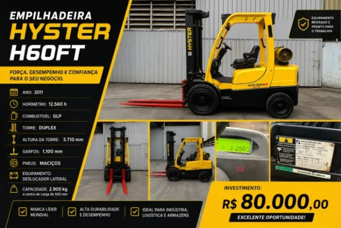 EMPILHADEIRA H60FT HYSTER 2011 